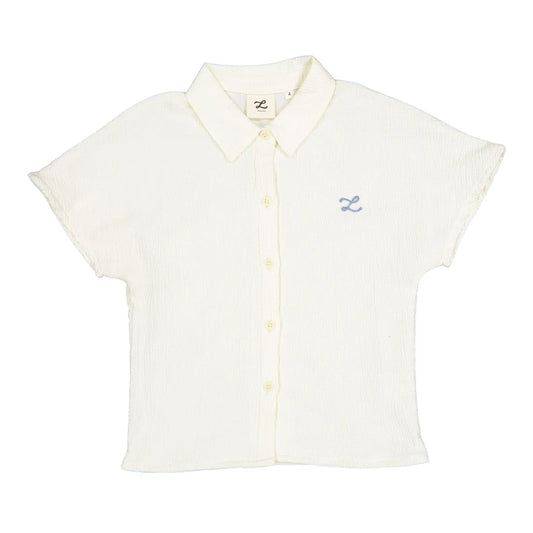 Cream Seersucker Oversized Shirt