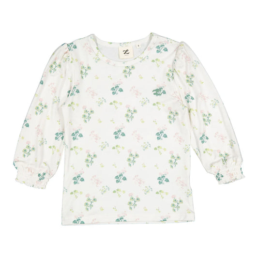 Geranium 3/4 Sleeve Puff Tee