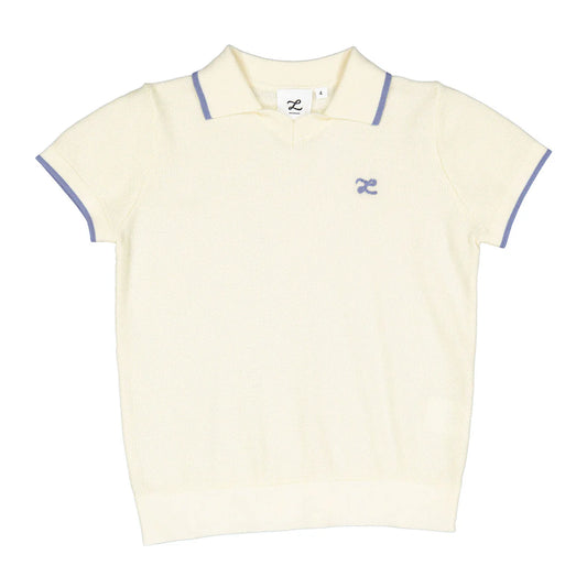 Cream V Neck Line Sweater