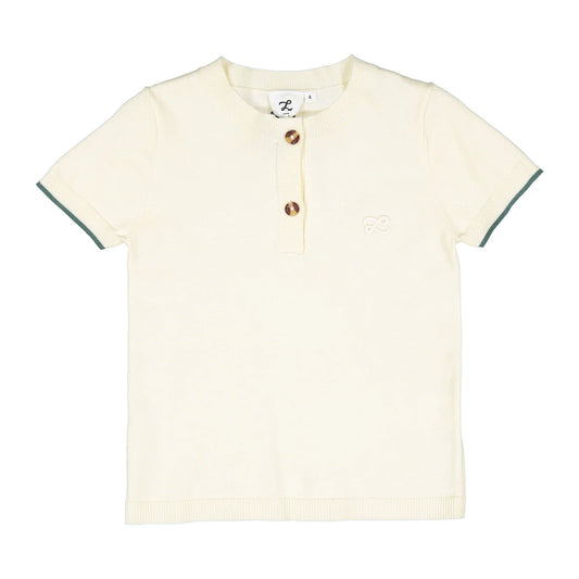 Cream Piped Henley Sweater