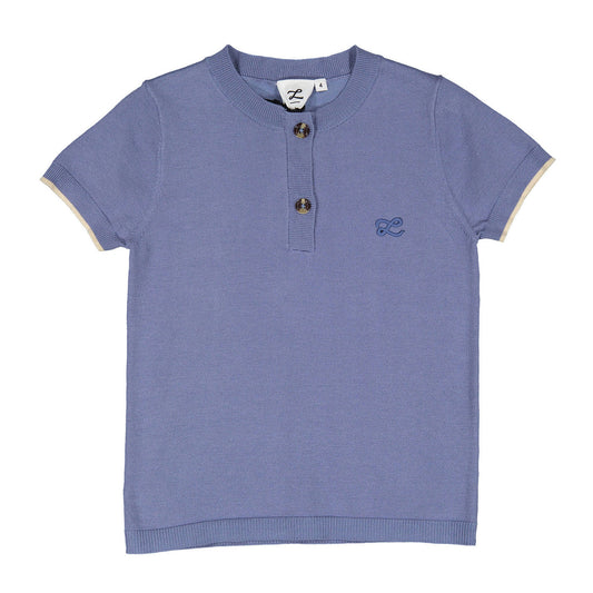 Blue Piped Henley Sweater