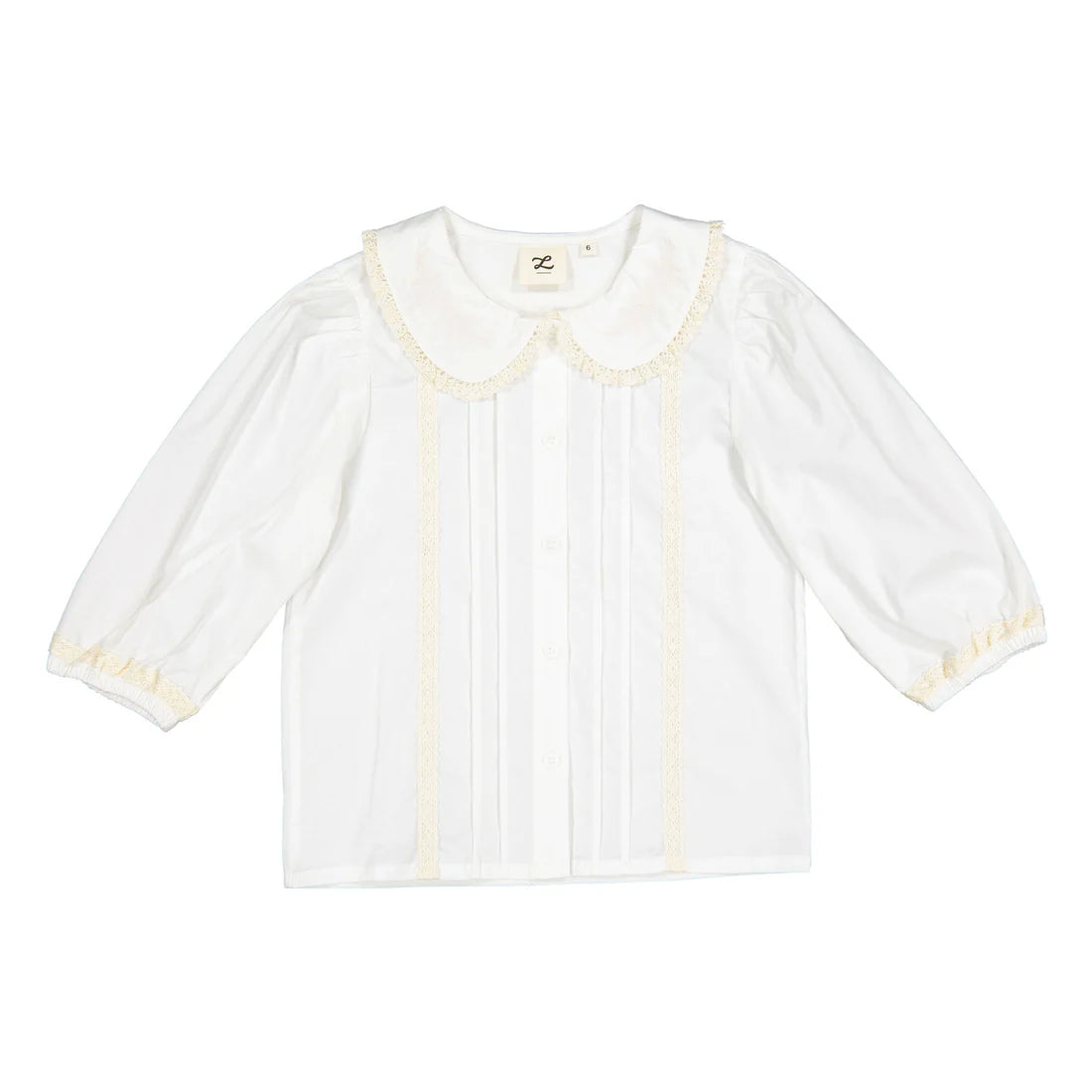 Cream 3/4 Sleeve Lace Blouse