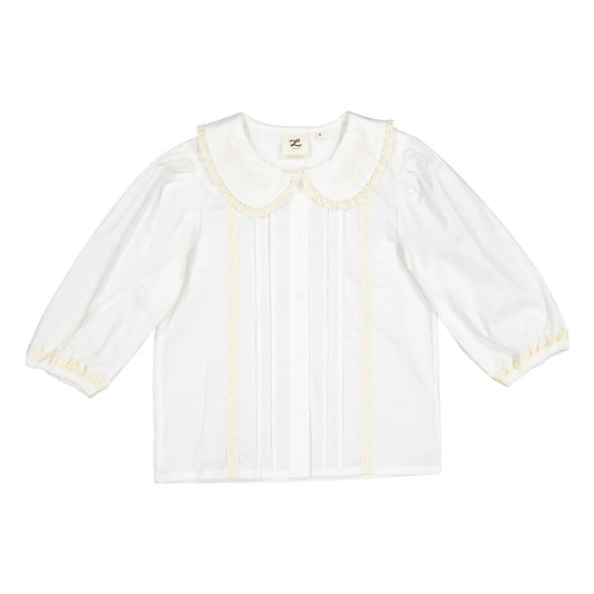 Cream 3/4 Sleeve Lace Blouse