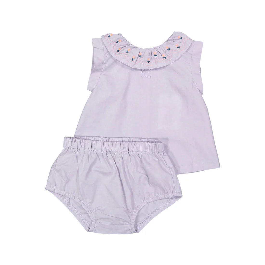 Lavendar Embroidered Tank Set