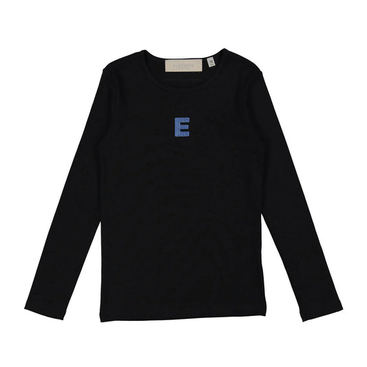 Black Denim E Logo Tee
