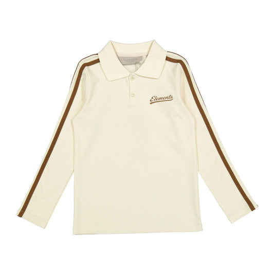 Cream/Taupe Stripe Sleeve Polo