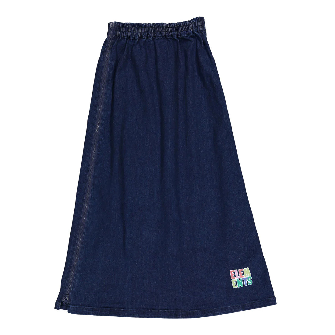 Dark Denim Mock Zip Skirt