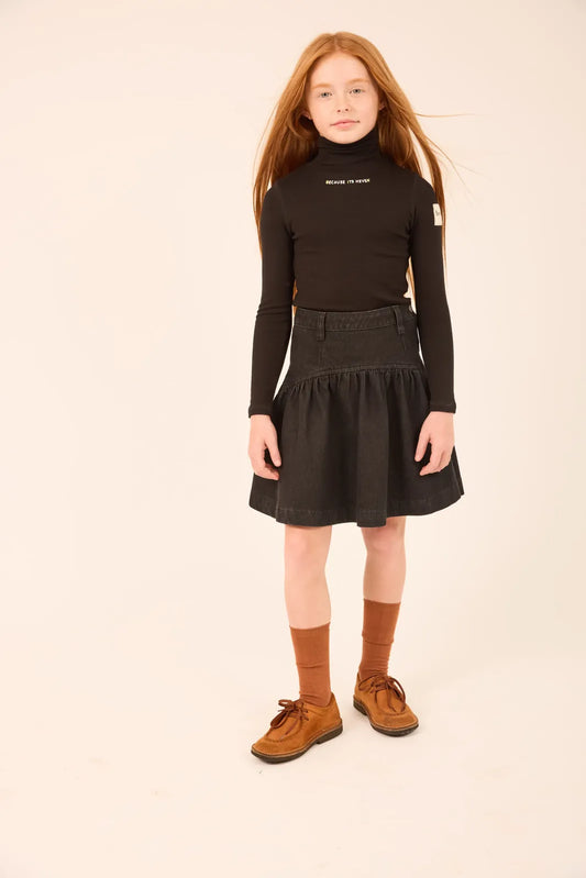 Black Denim Skirt