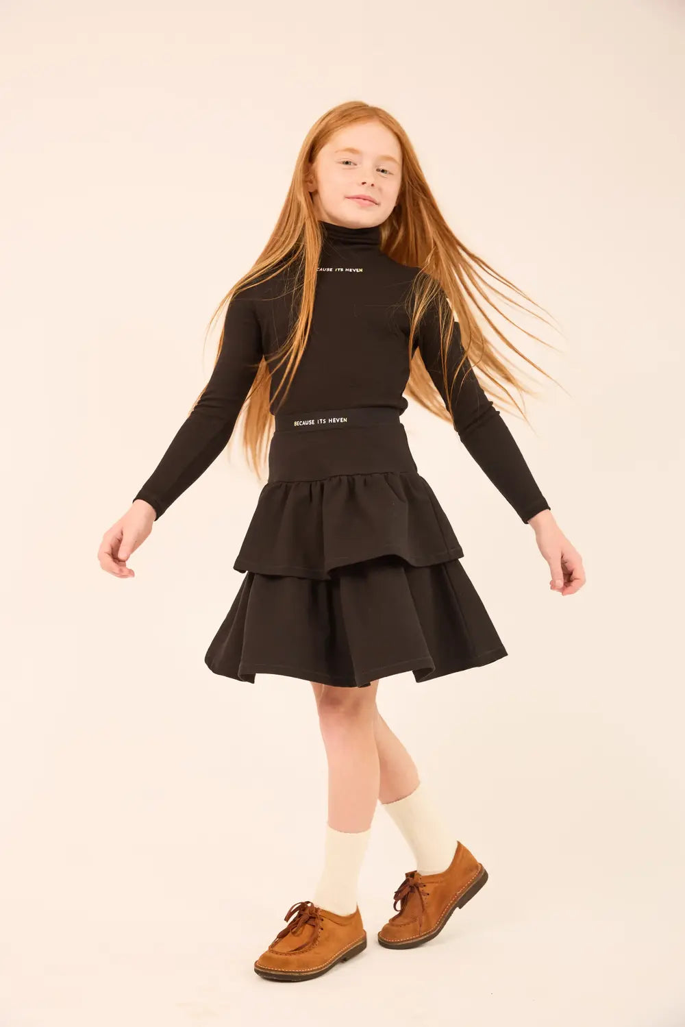 Black Because its Heven Tiered Skirt