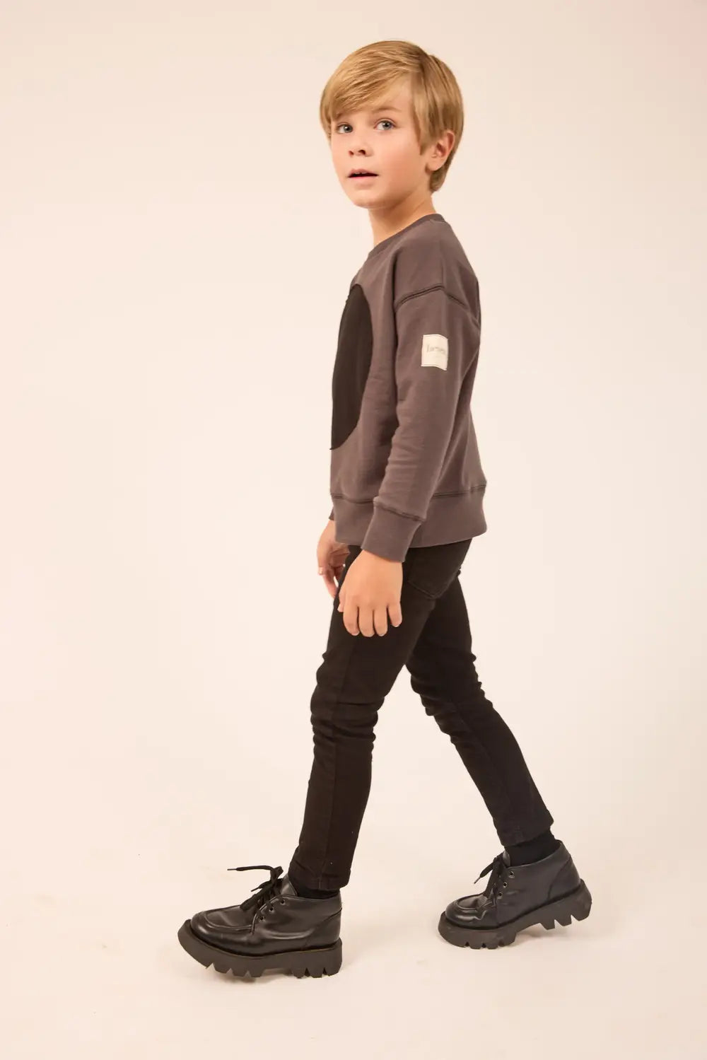 Grey Boys Circle Patch Sweatshirt