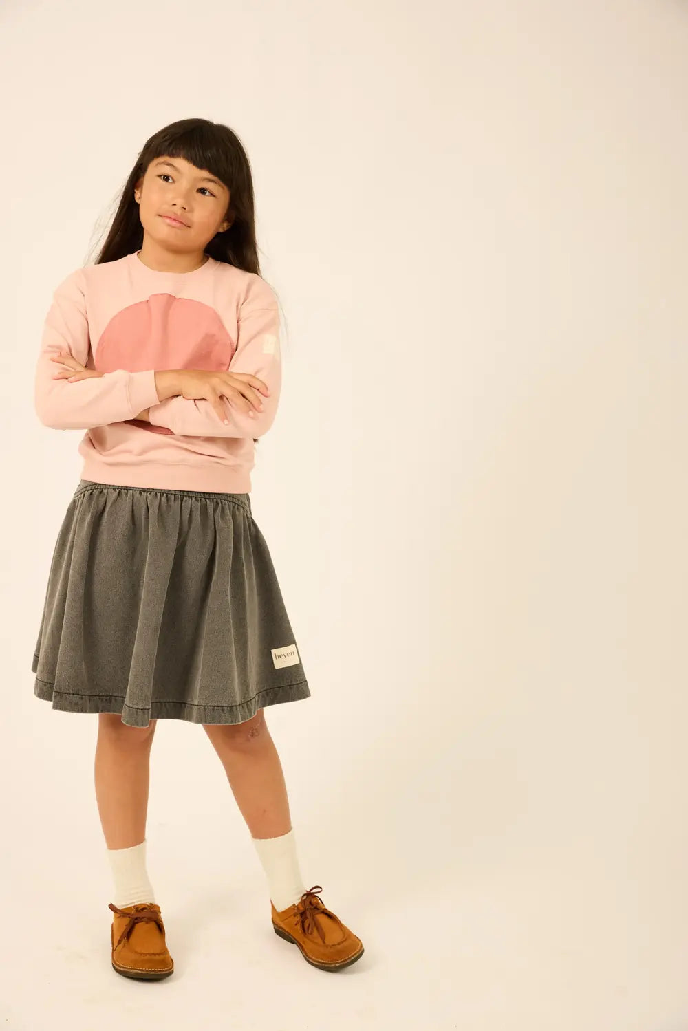 Pink Girls Circle Patch Sweatshirt