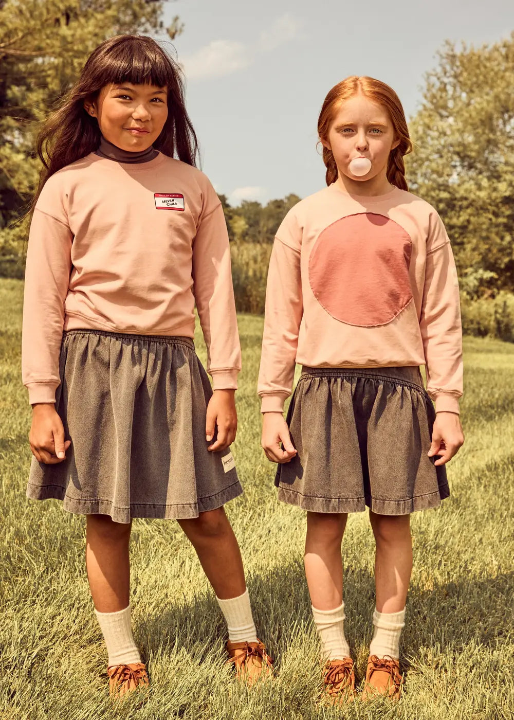 Pink Girls Circle Patch Sweatshirt
