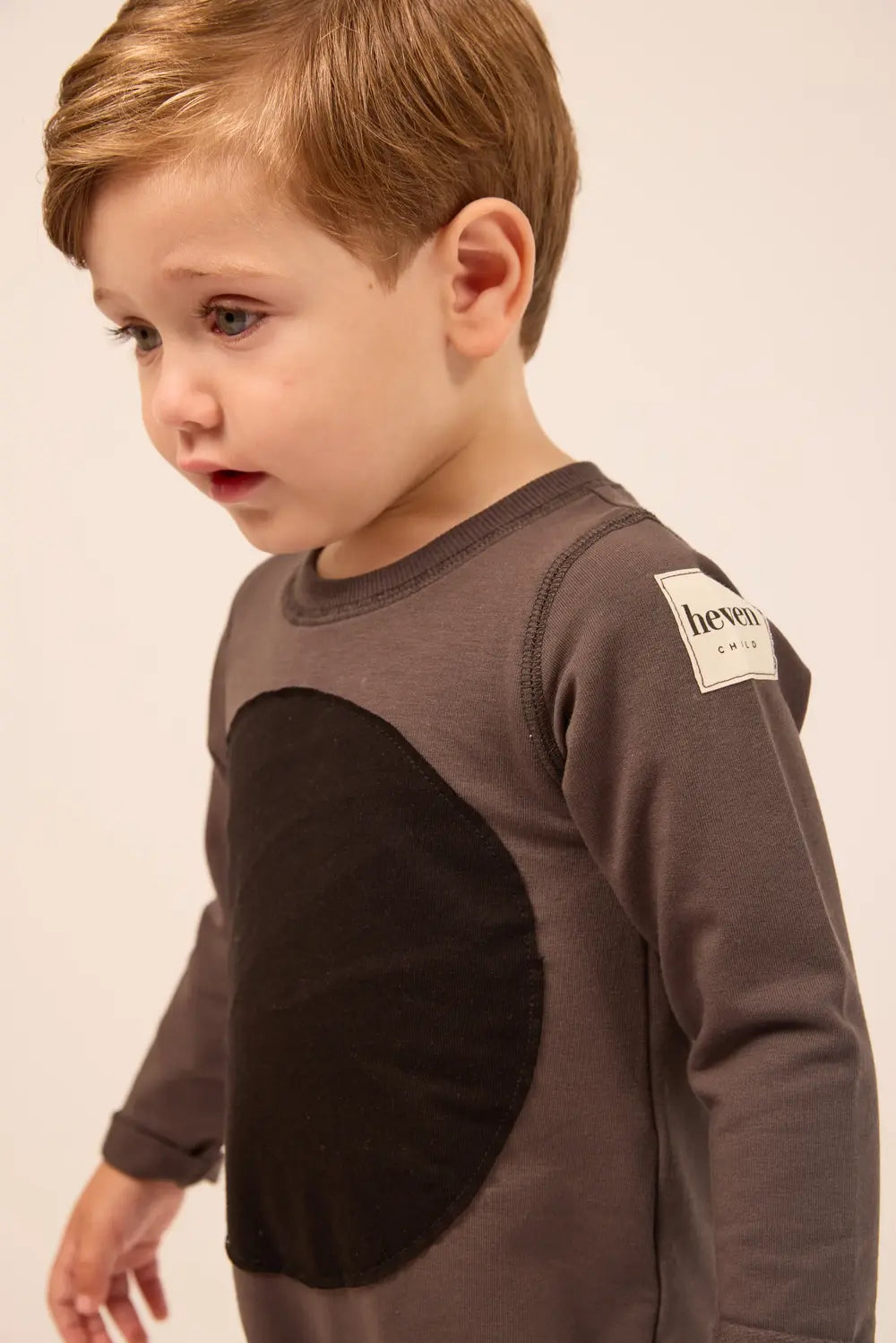 Grey Baby Circle Patch Romper