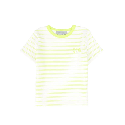 Striped Ribbed SS T-shirt- Yellow