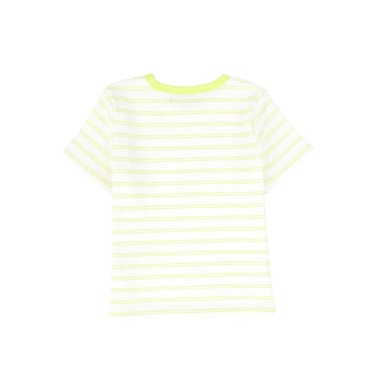 Striped Ribbed SS T-shirt- Yellow