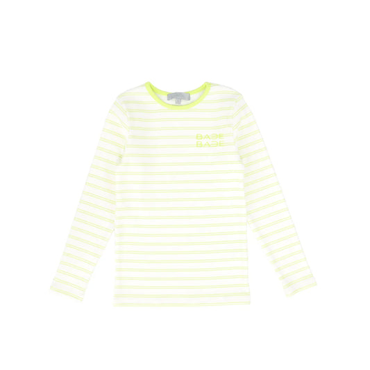 Striped Ribbed LS T-shirt- Yellow