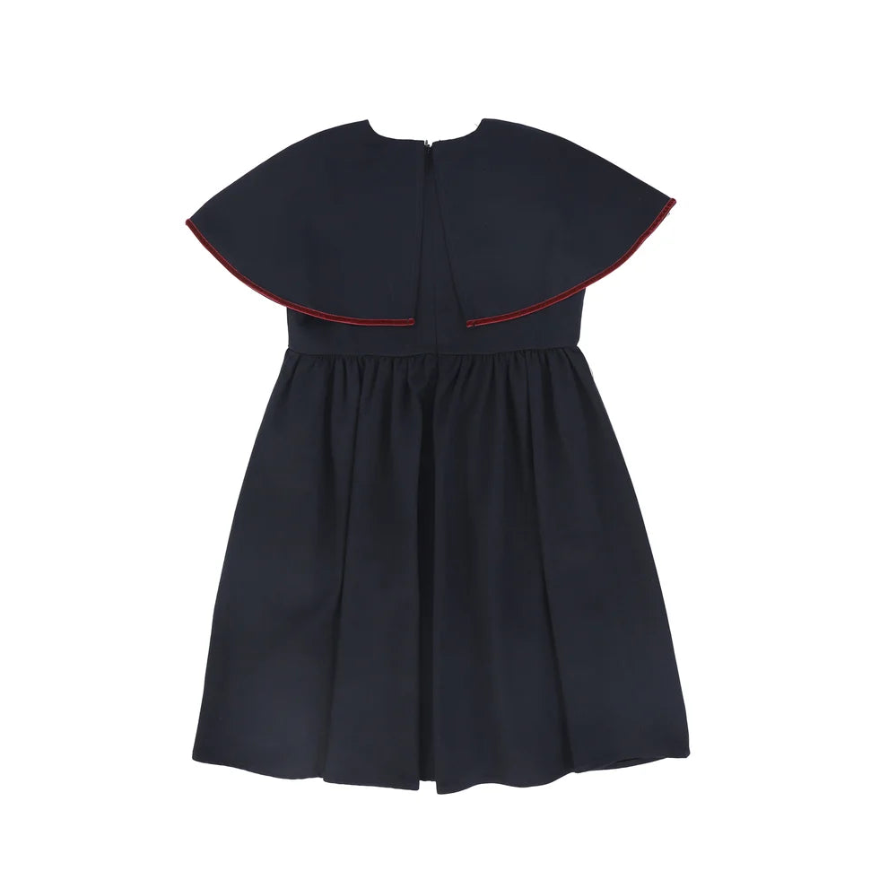 Wool Velvet Trim Dress