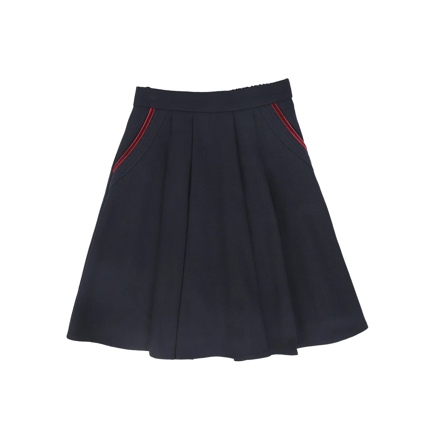 Wool Velvet Trim Skirt
