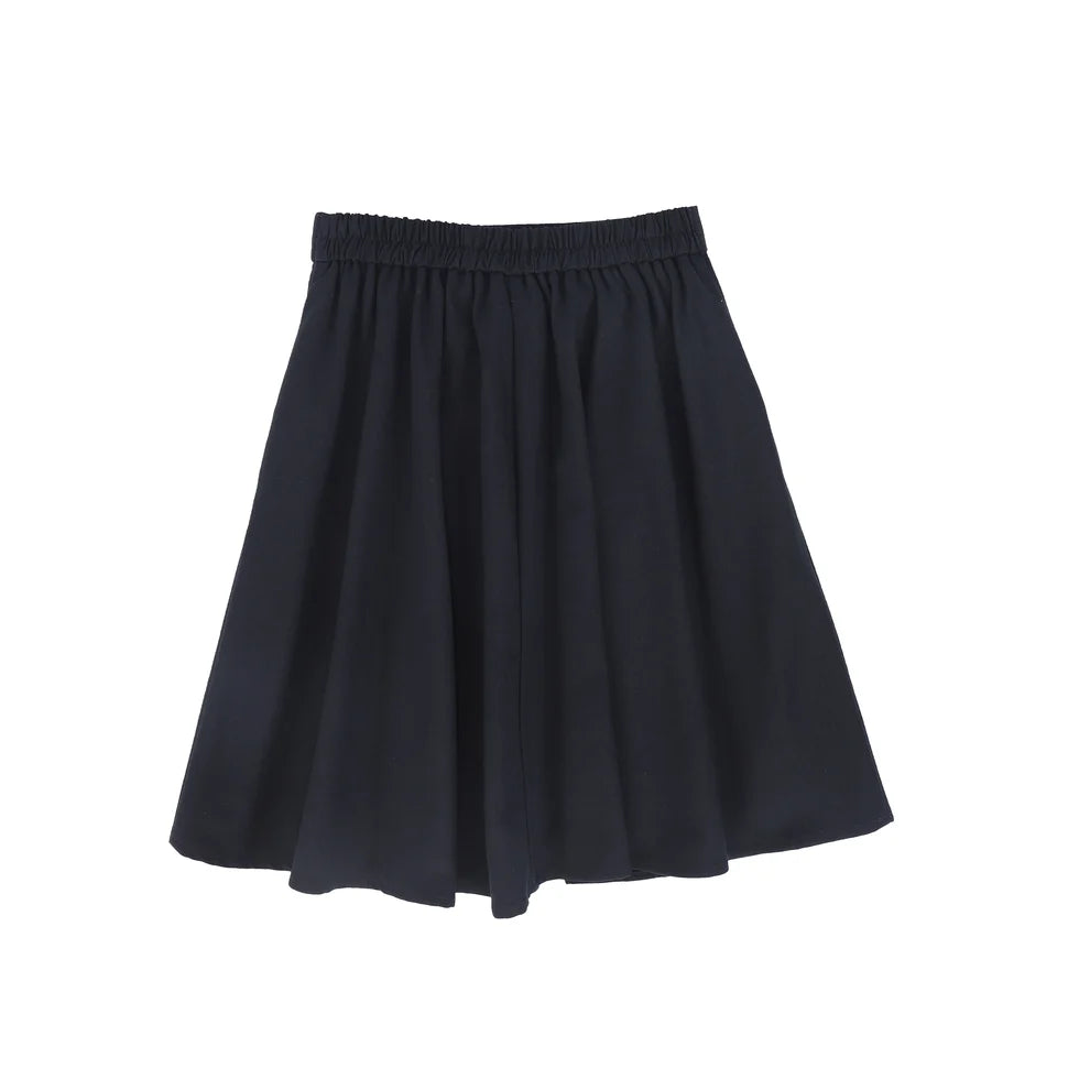 Wool Velvet Trim Skirt