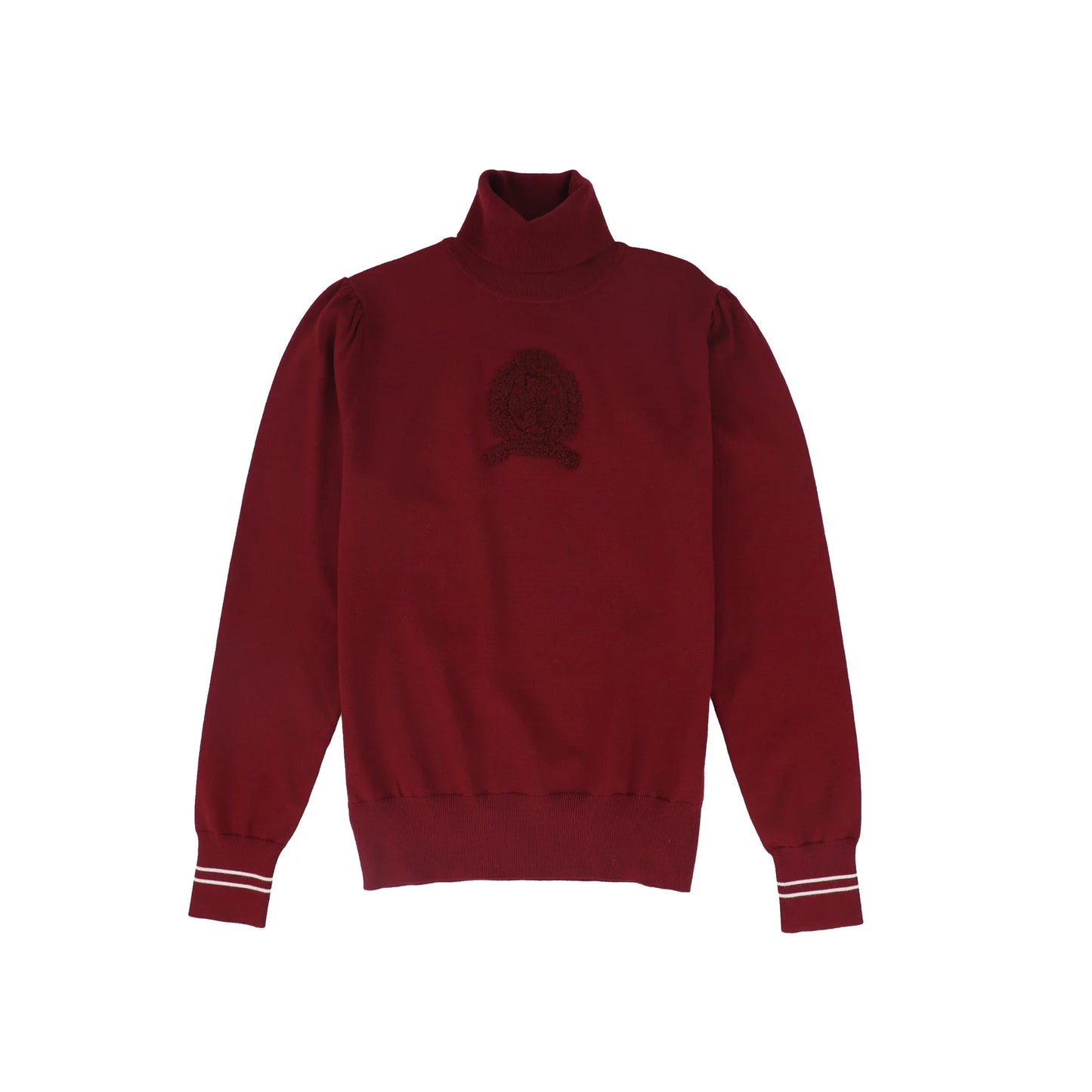 Burgundy Sherpa Emblem Turtleneck