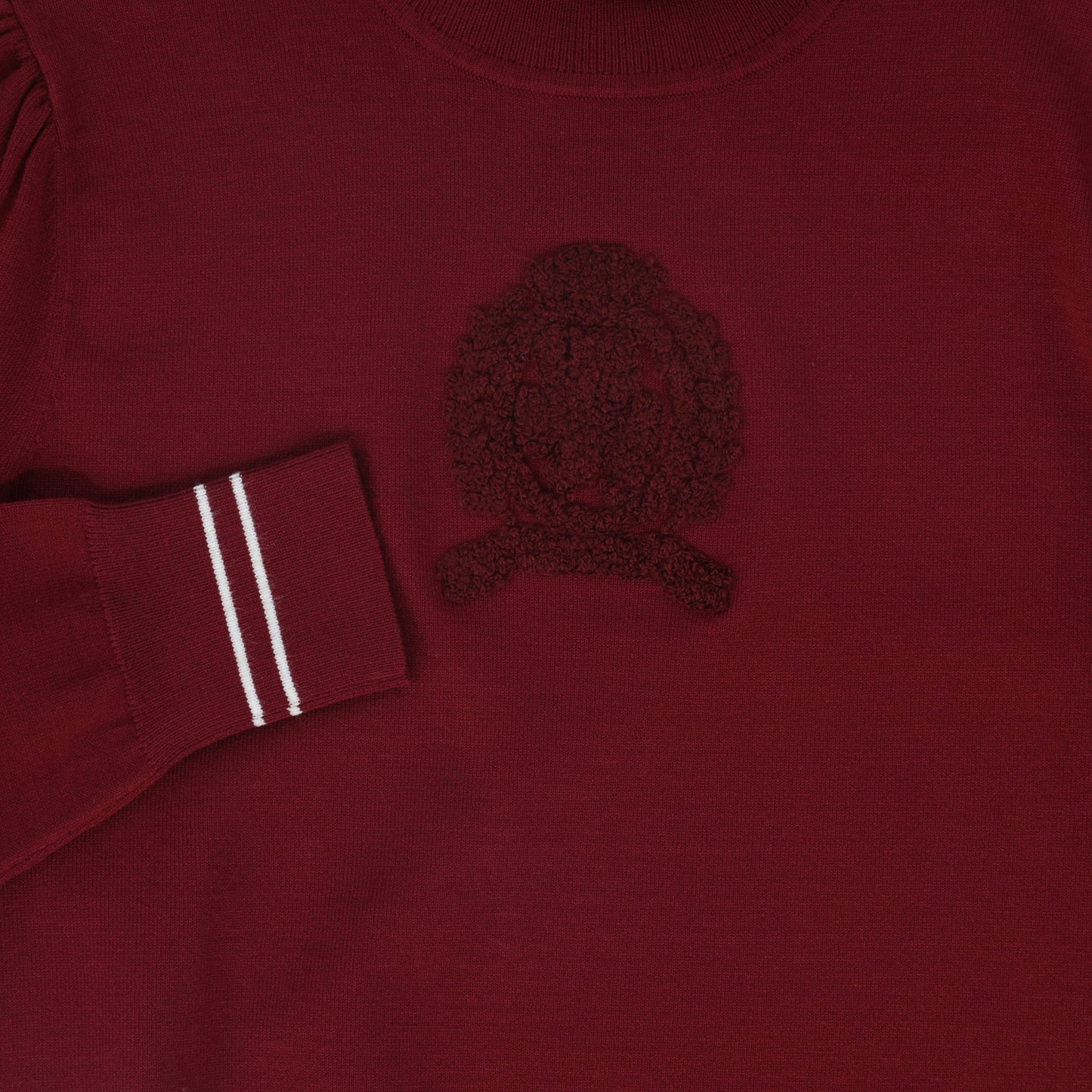 Burgundy Sherpa Emblem Turtleneck