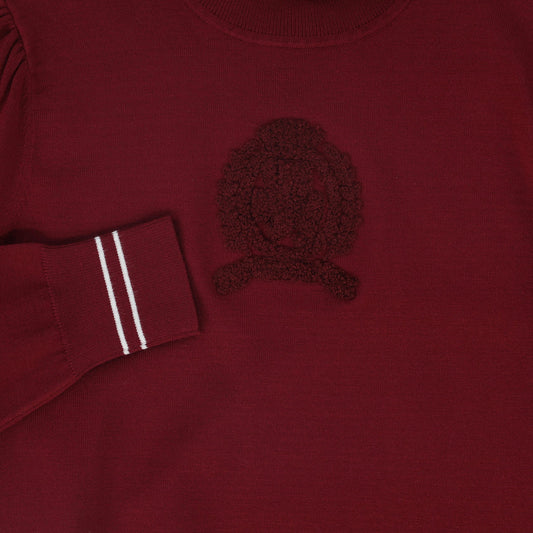 Burgundy Sherpa Emblem Turtleneck