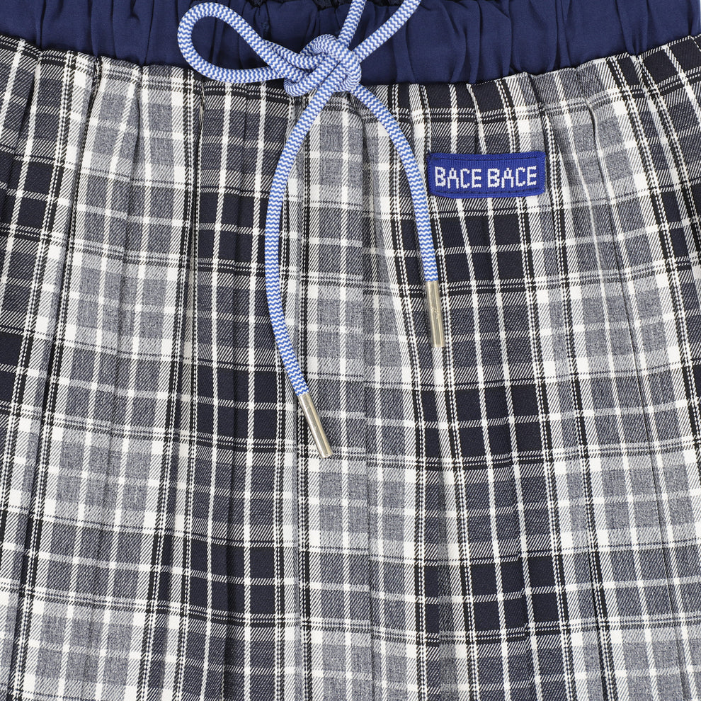 Checked Gathered Pleat Skirt
