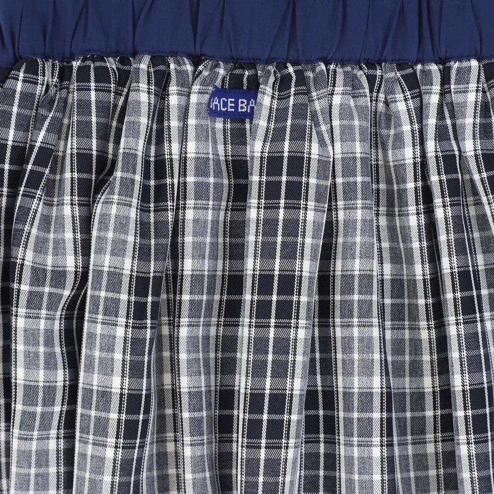 Checked Gathered Strap Jumper