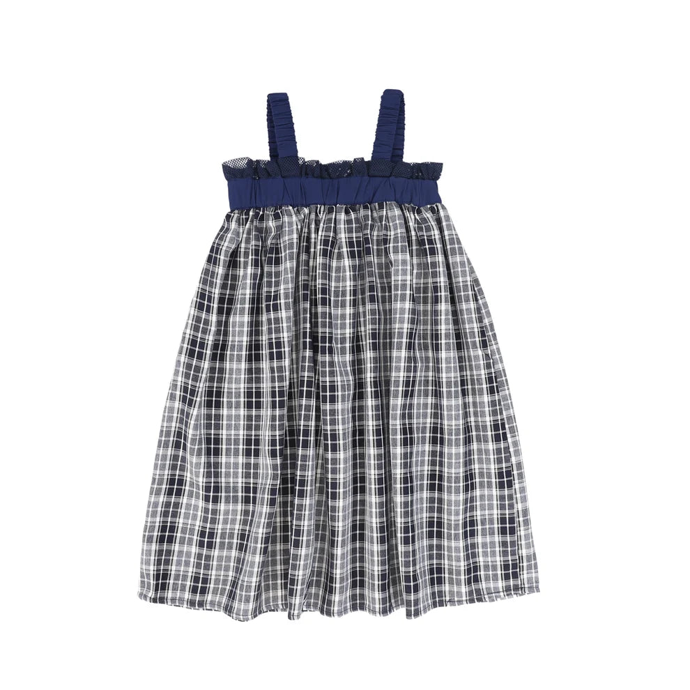 Checked Gathered Strap Jumper