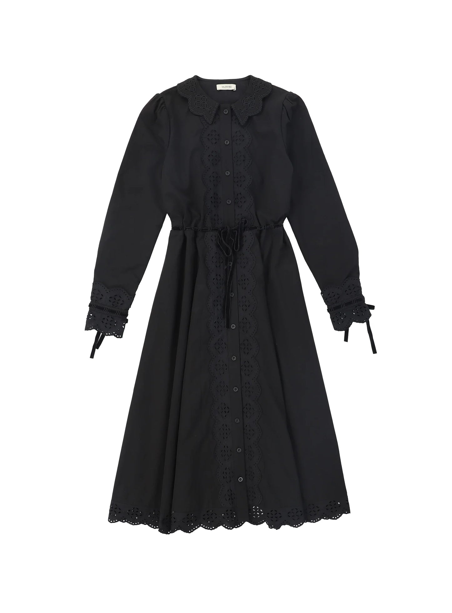 Velvet Ribbon Eyelet Dress