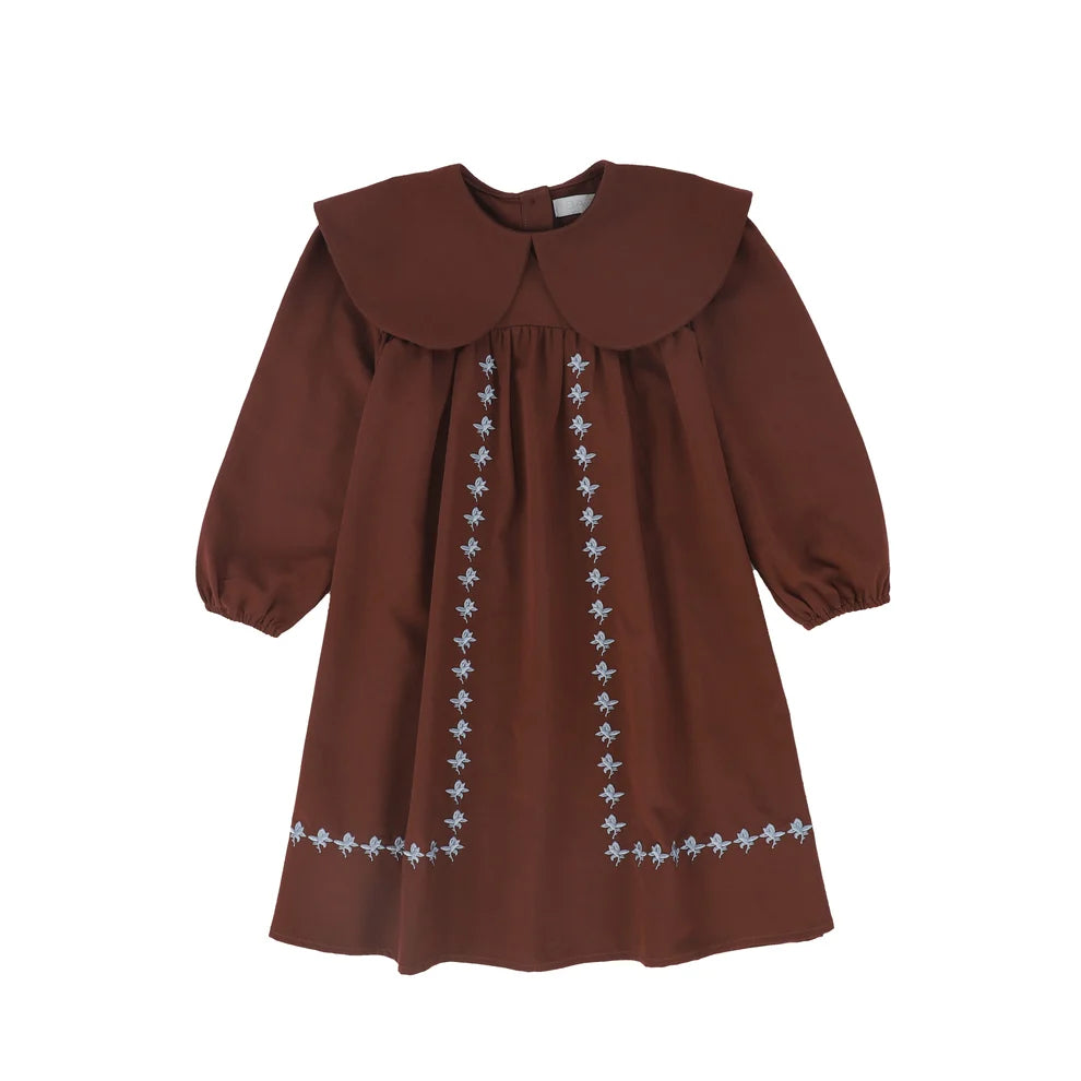 Embroidered Collar Dress