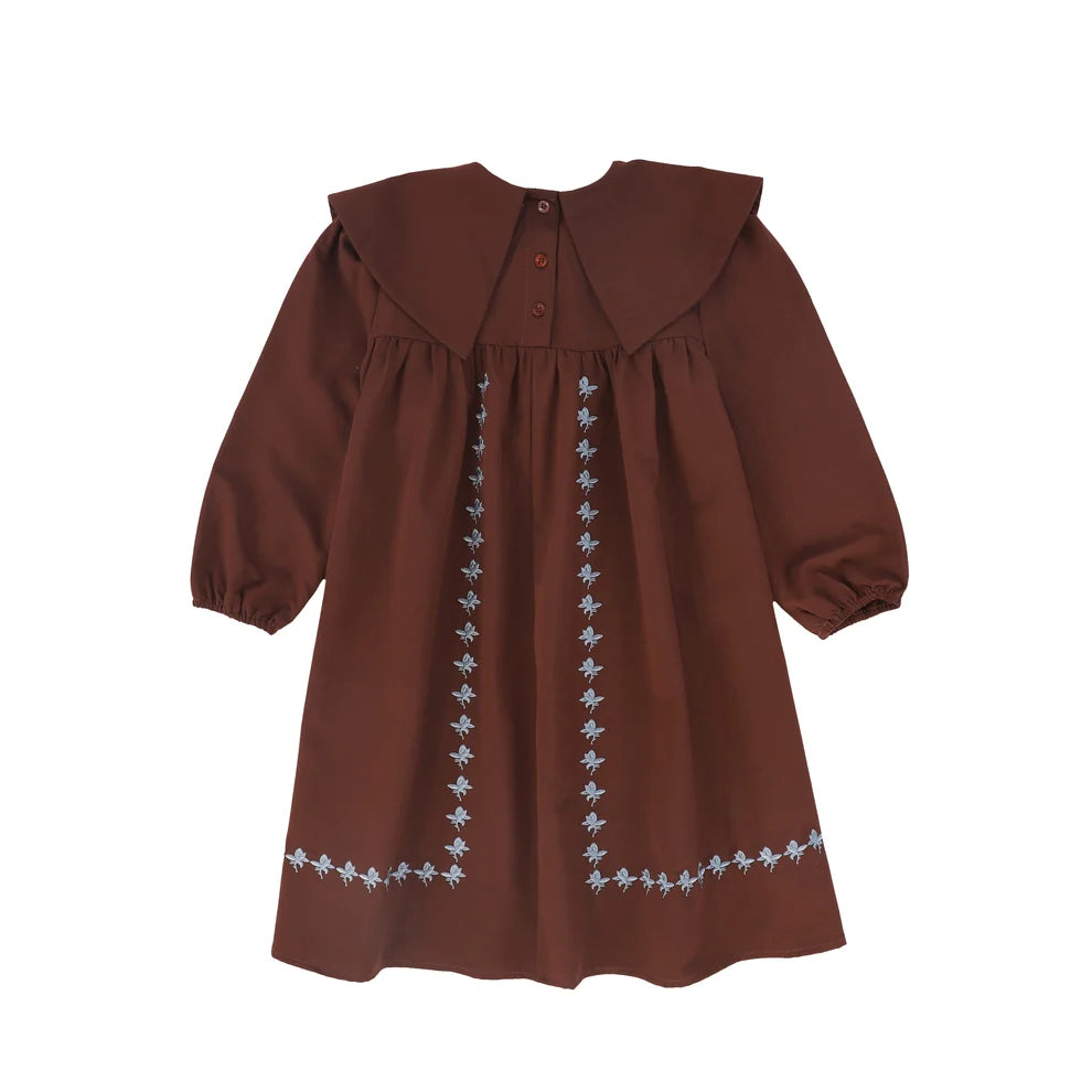 Embroidered Collar Dress