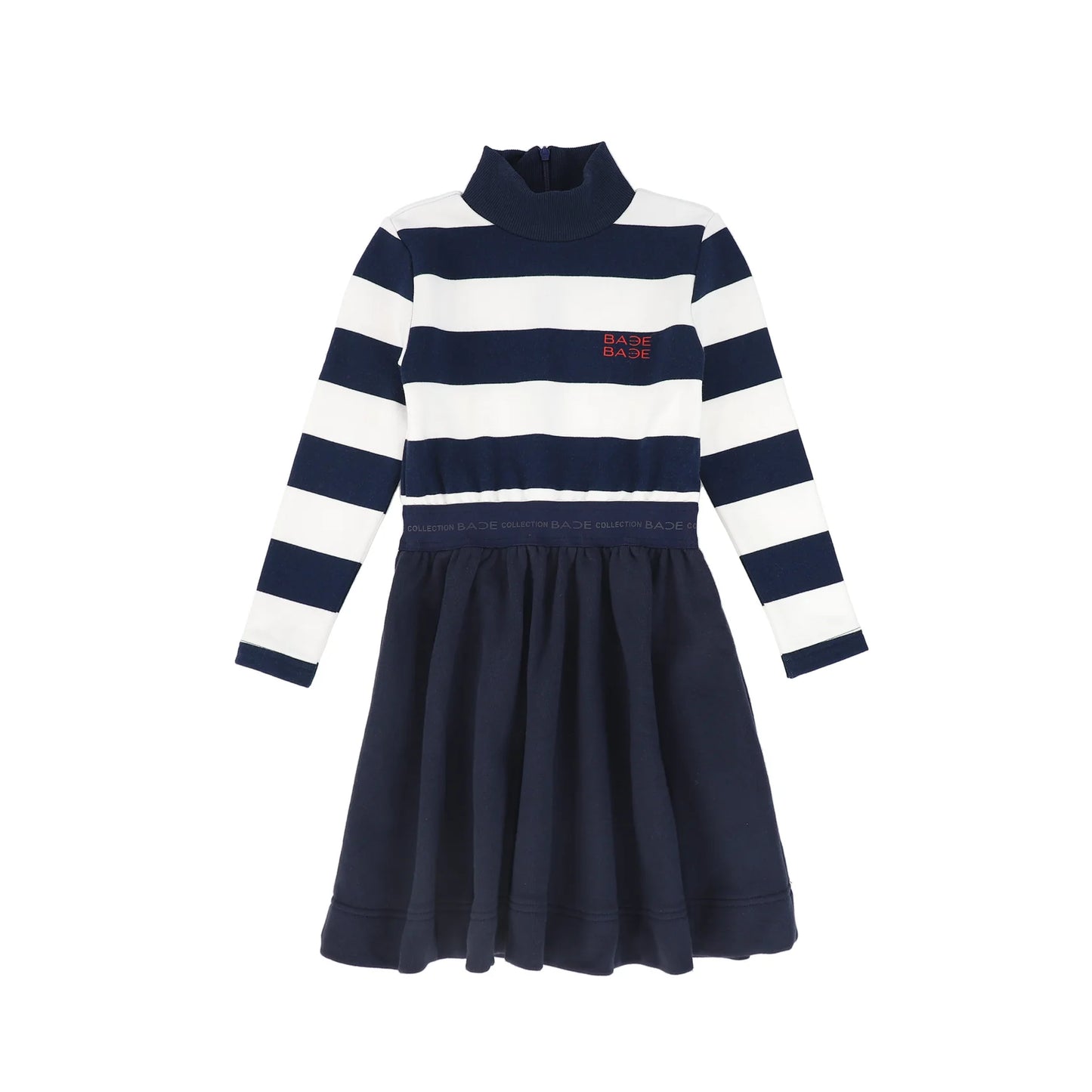 Navy Stripe Sweatshirt Dress