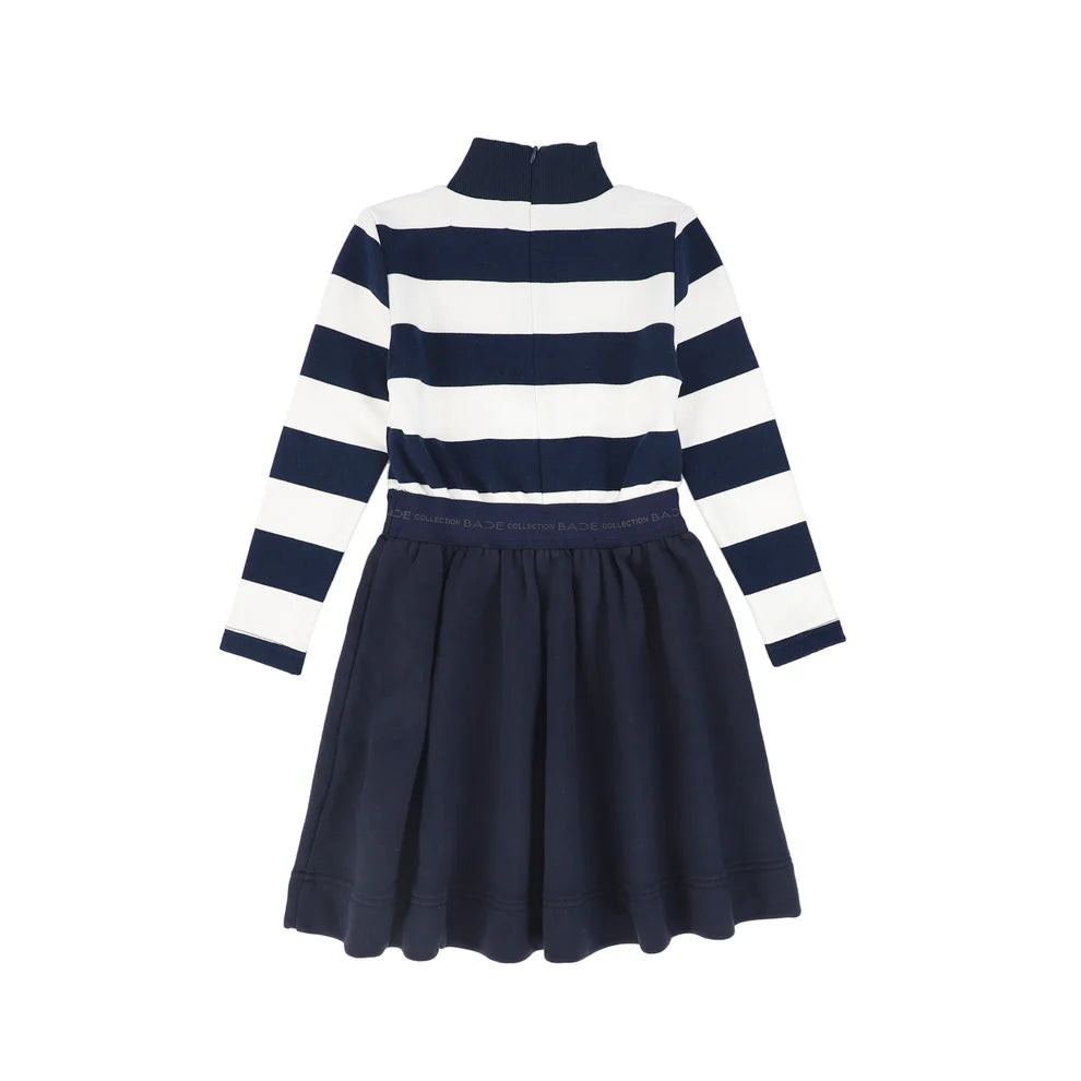 Navy Stripe Sweatshirt Dress