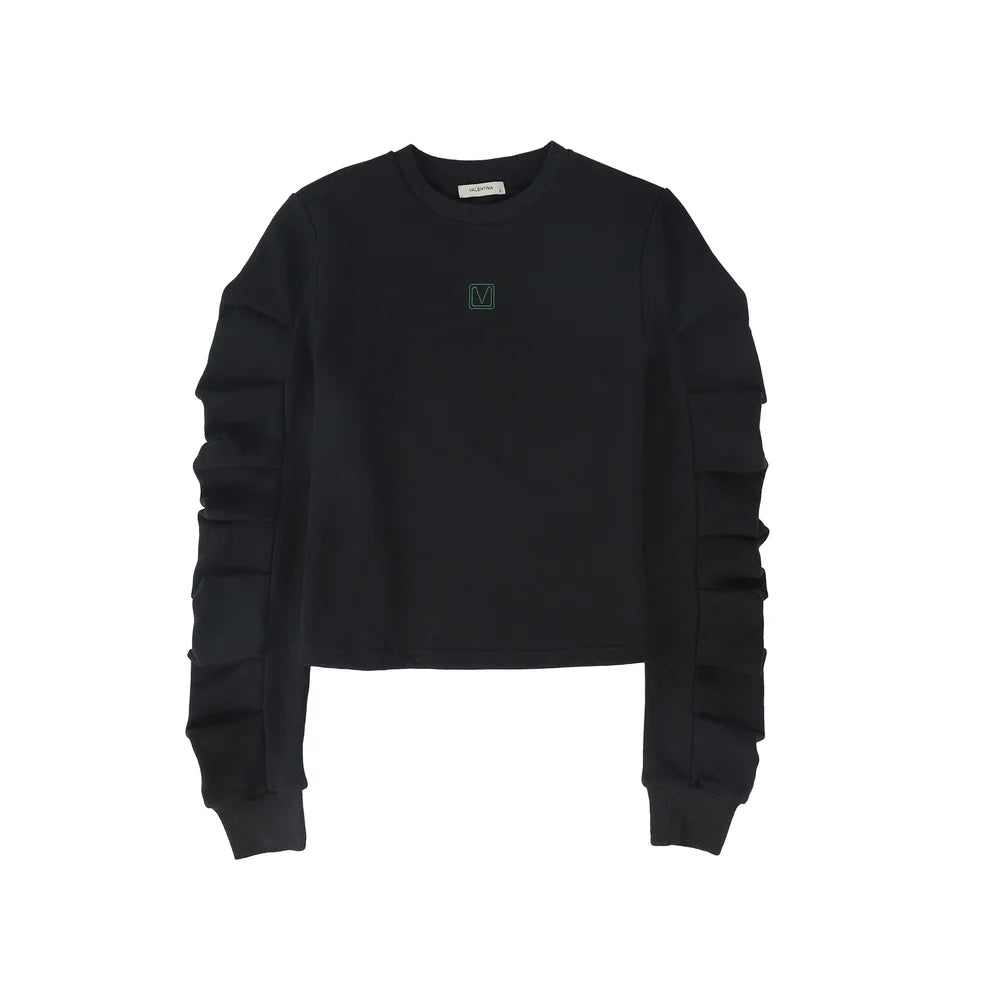 Gathered Sleeve Sweatshirt