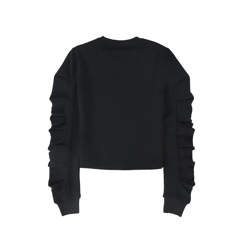Gathered Sleeve Sweatshirt