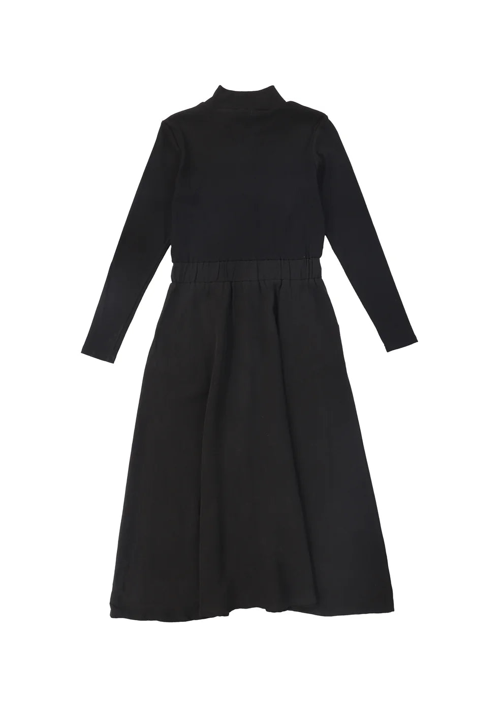 Black Denim/Sweatshirt Zipper Dress
