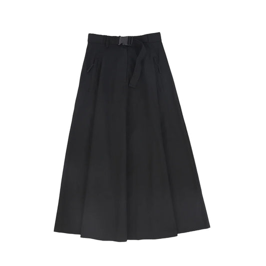 Belt Waisted Midi Skirt