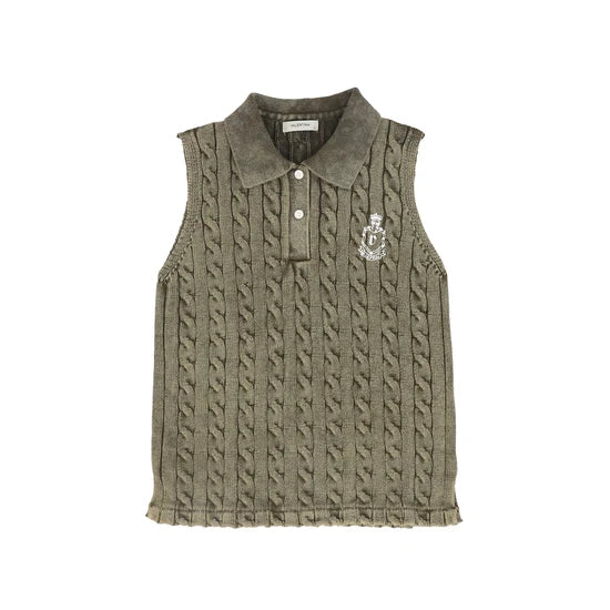 Cable-Knit Crop Vest
