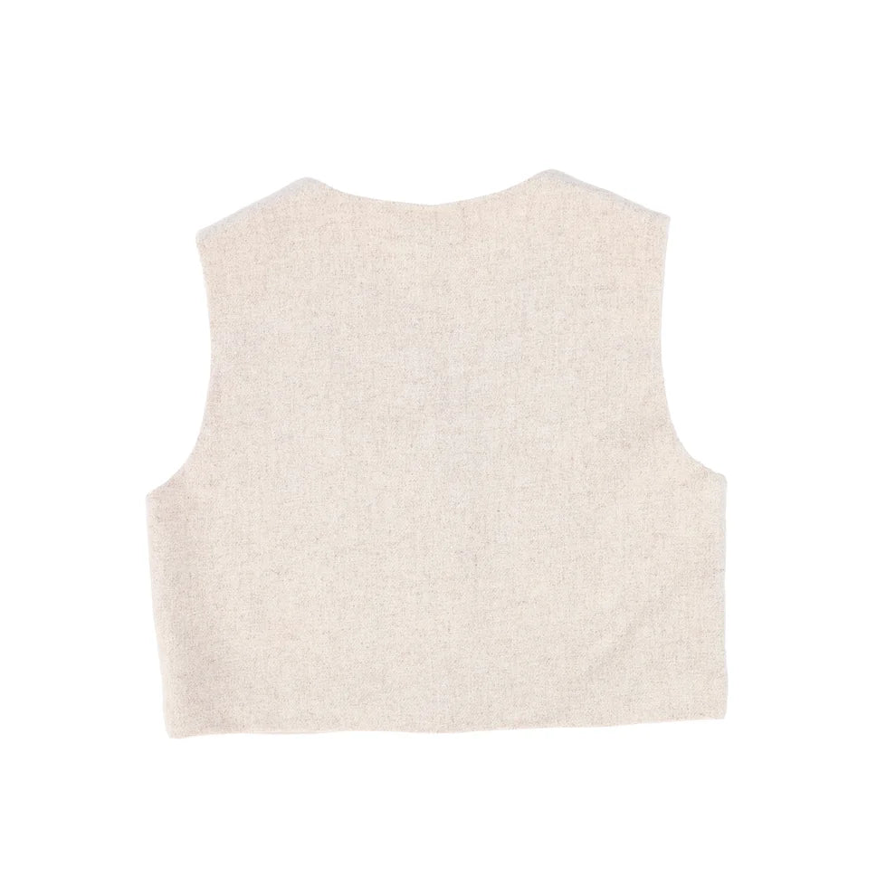 Wool One Button Vest