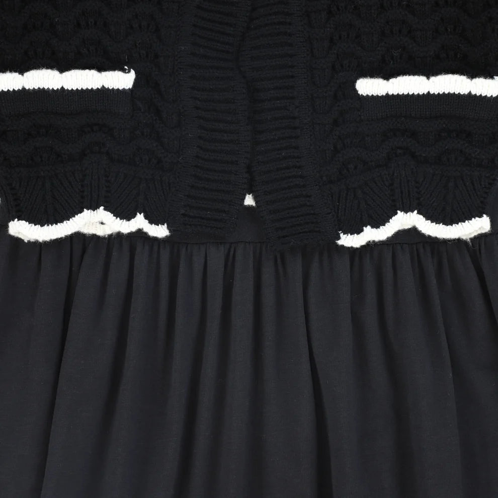Scallop Knit Cardigan Maxi Dress