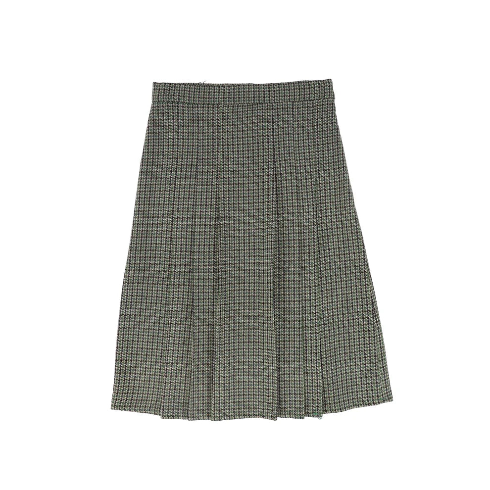 Houndstooth Pleat Skirt