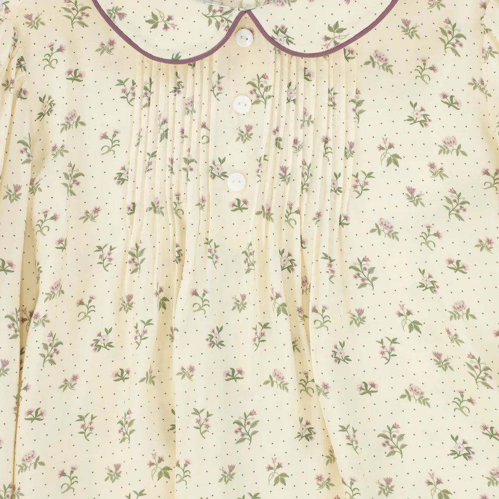 Floral Print Pleat Blouse