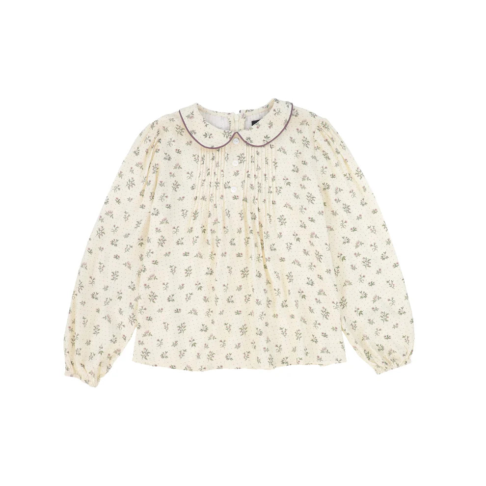 Floral Print Pleat Blouse