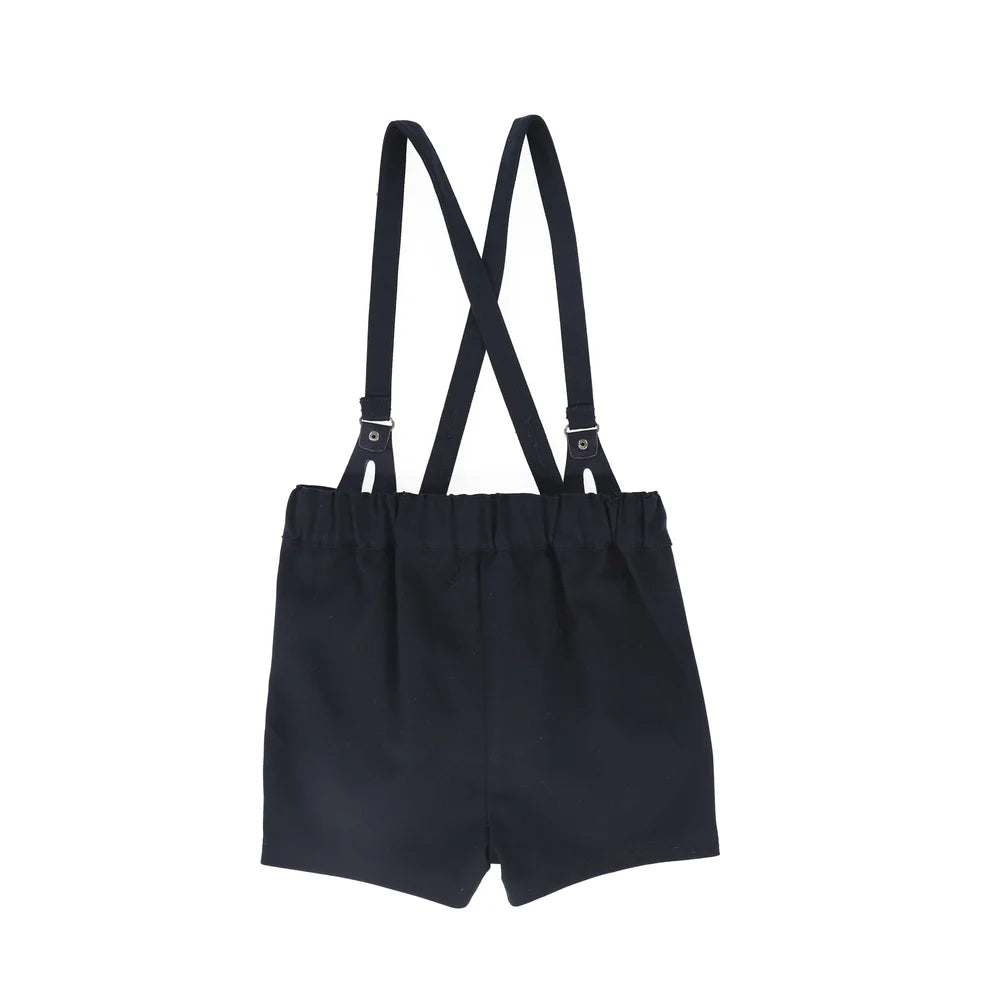 Leather Detail Suspender Shorts