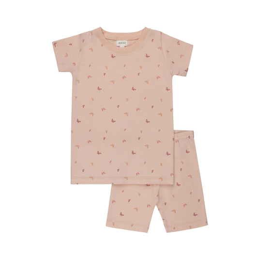 Pink Jersey Cotton Butterfly Pyjama Set