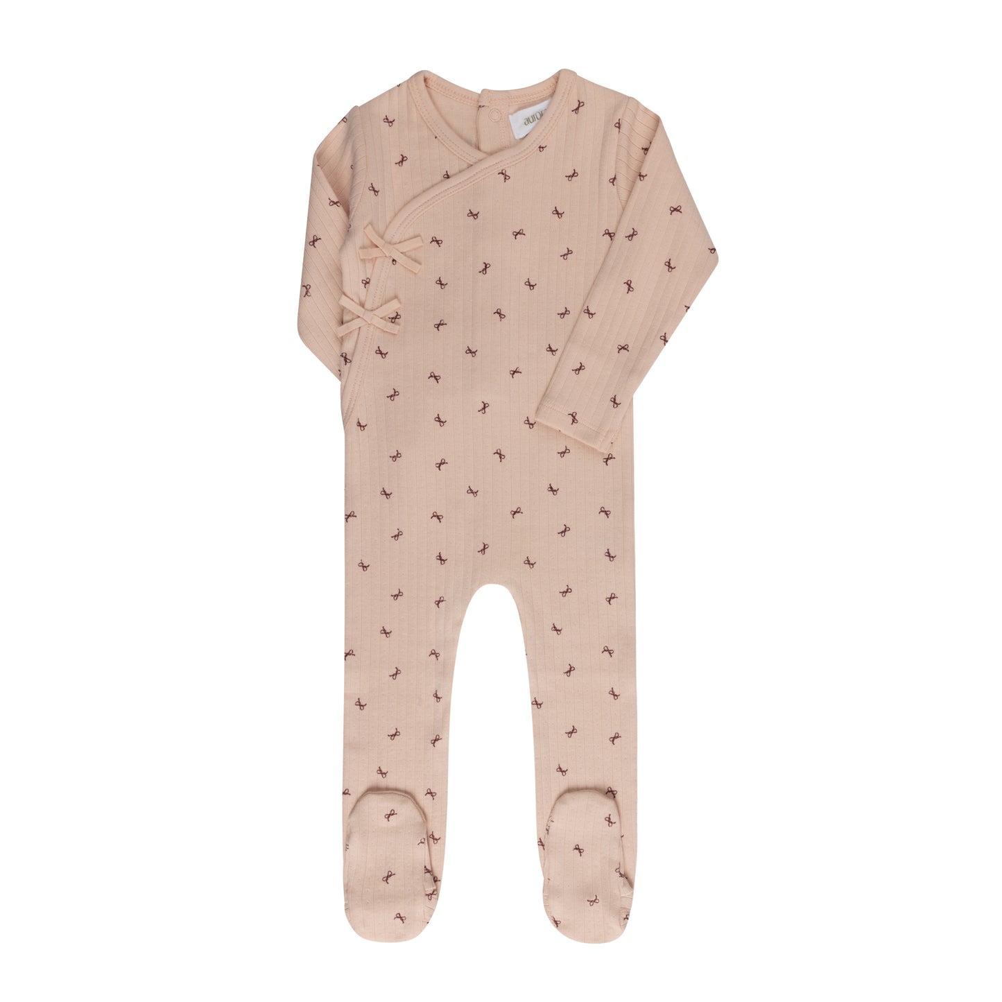 Pink Bow Pattern Footie