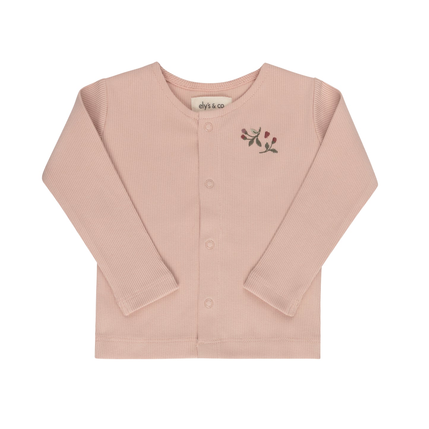 Floral Embroidered Pink Cardigan