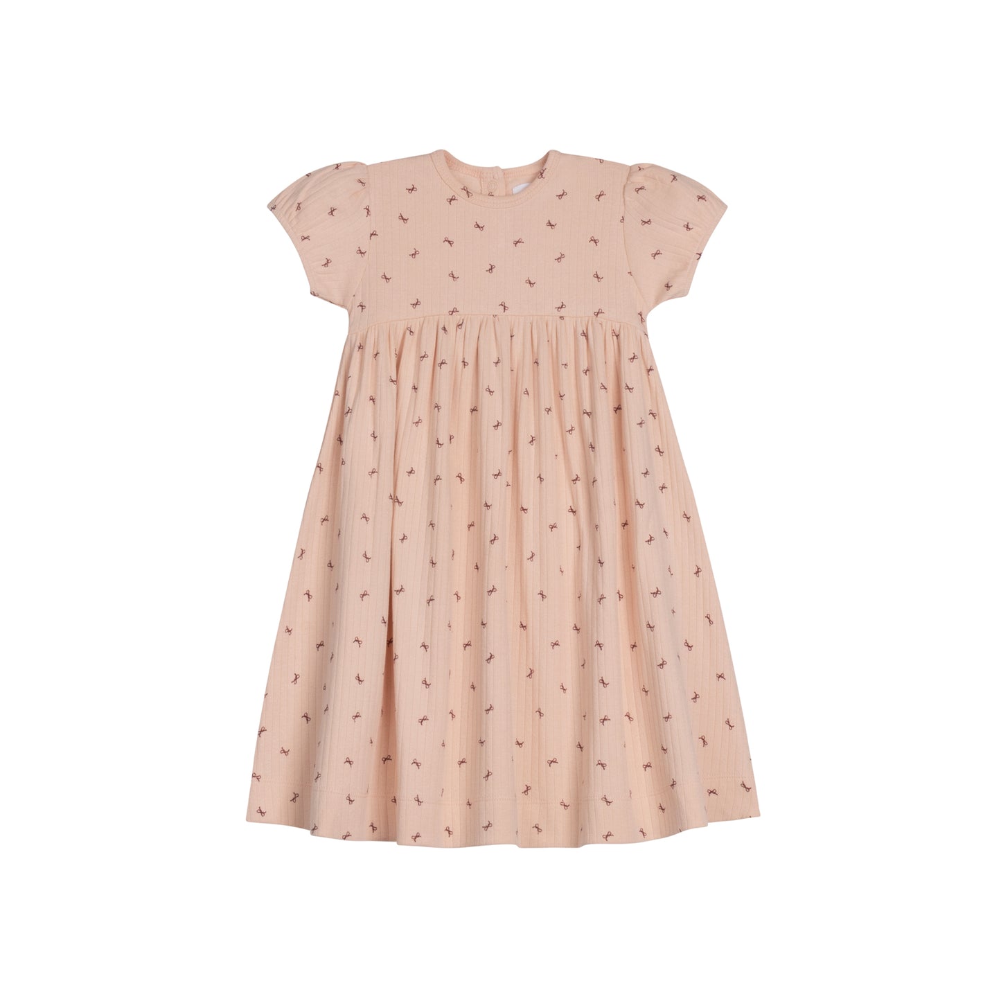 Pink Bow Pattern Short Sleeve Dress