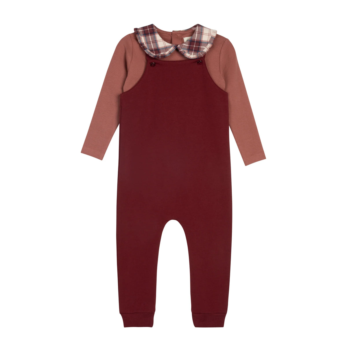 Girls Bodysuit & Overalls – Pink – French Terry Scottish